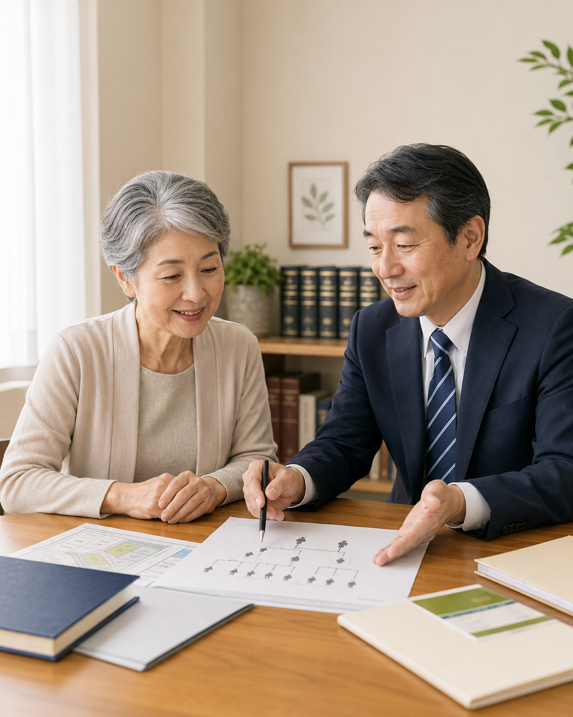 安心して相続について相談する様子